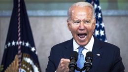 Biden is screaming while giving speech