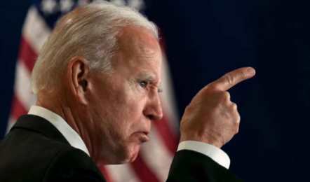 Joe Biden pointing the finger at someone