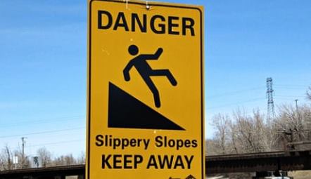 Danger sign of slippery slope